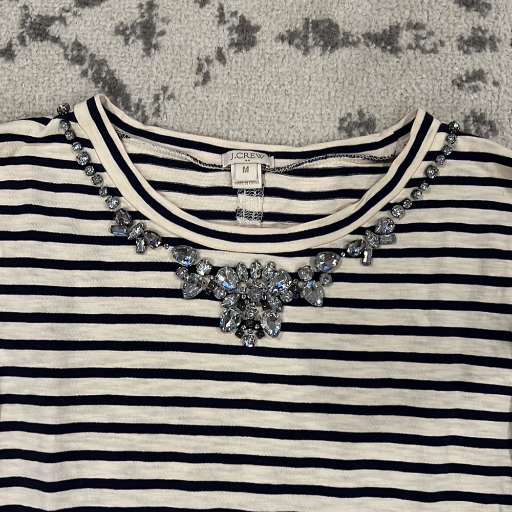 J. Crew - Shirt (Off White and Navy) - Picture 3 of 6